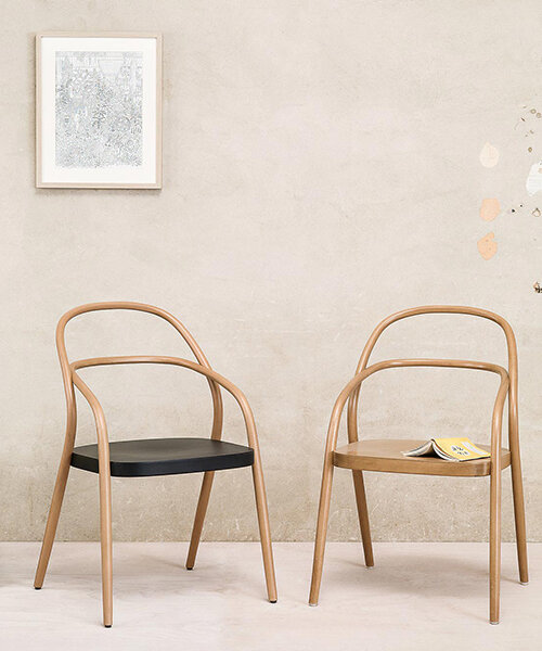 jaroslav jurica designs chair 002 for TON from two bentwood pieces