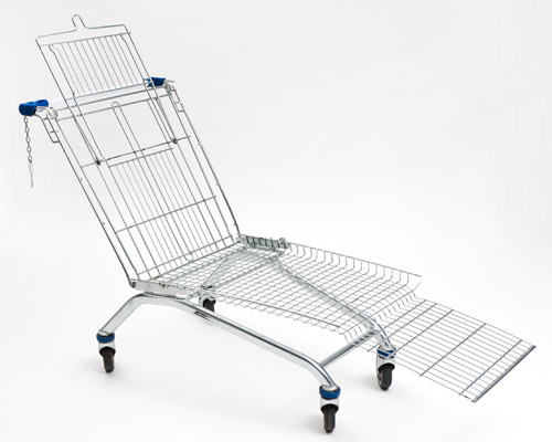 mike bouchet transforms shopping cart into lounger
