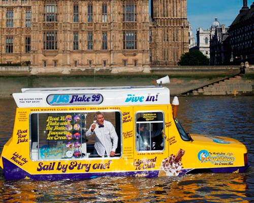 floating ice cream truck