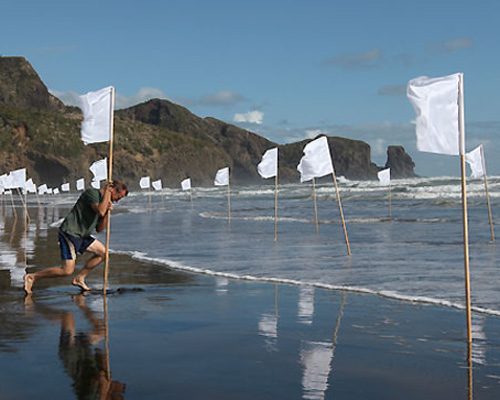 hector zamora's 'white noise' installation in new zealand
