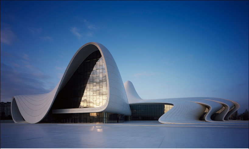 zaha hadid: heydar aliyev cultural centre construction progress