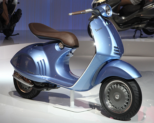 vespa and dior team up for a statement haute couture scooter