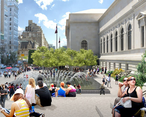 the olin studio: metropolitan museum's 5th avenue plaza + fountains