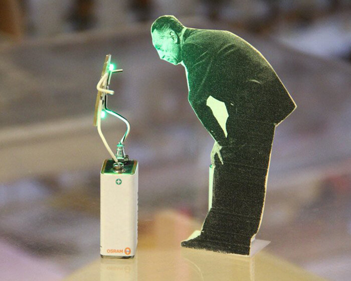 lorenzo damiani shows in achille castiglioni's studio