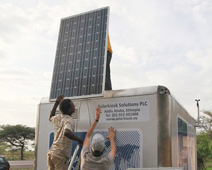 world's first solarkiosk by graft architects opens in ethiopia