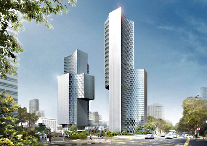 ole scheeren unveils plans for the twin towers duo in singapore