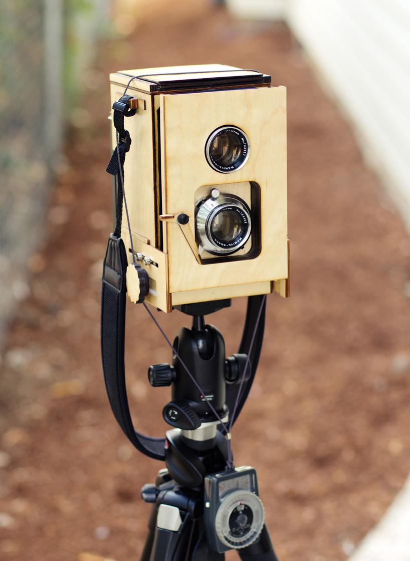 wooden TLR polaroid camera by kevin kadooka