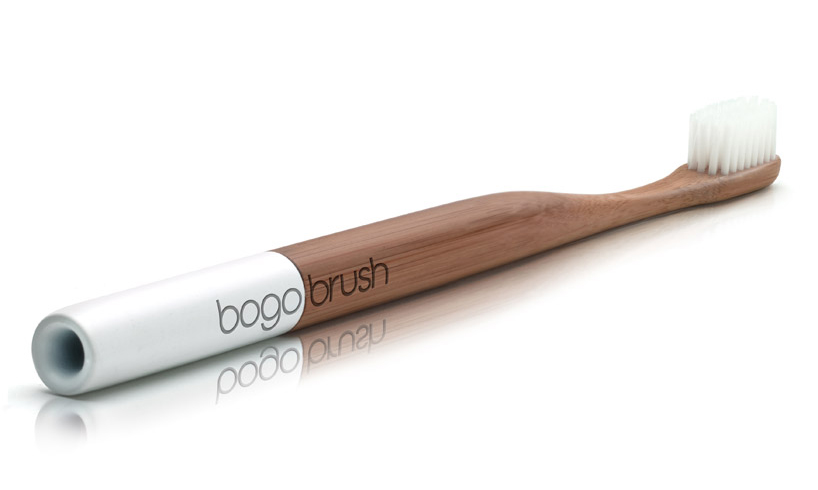 bogobrush: bamboo toothbrush with nylon bristles is 100% biodegradable