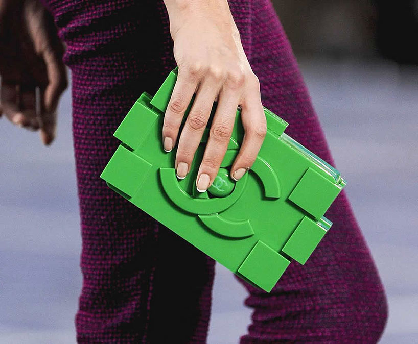 karl lagerfeld designs LEGO clutches for chanel