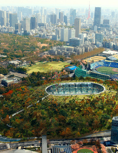 dorell ghotmeh tane: kofun new national stadium japan competition proposal