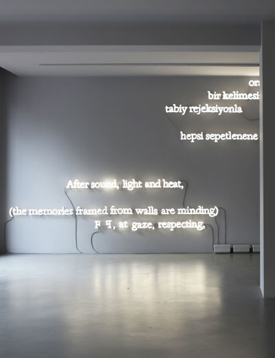 neon installation by joseph kosuth references james joyce's finnegans wake