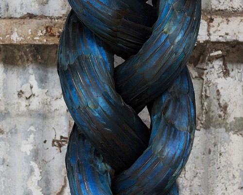 kate mccgwire: braided feather sculptures
