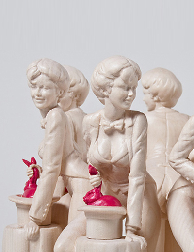 natural girls digital wooden sculptures by ben godi