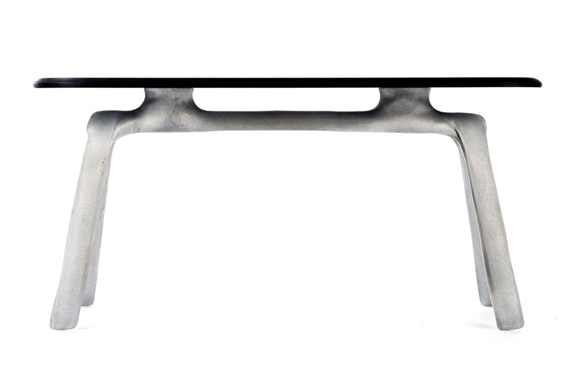 julien carretero: stencil - aluminium furniture cast in fabric