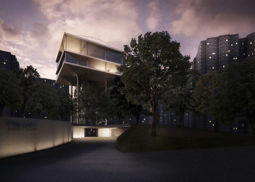 personeni raffaele schärer architects: swiss embassy in seoul proposal