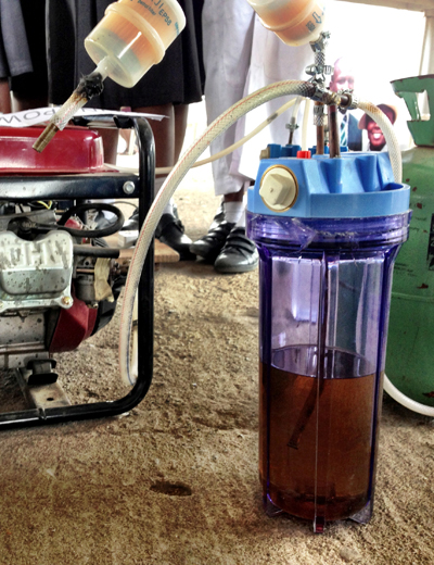 urine powered electricity generator at maker faire africa