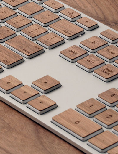 wooden keyboard by lazerwood industries