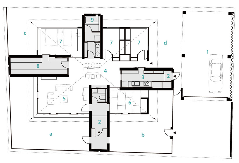 nks architects: broken pitched roof house, japan