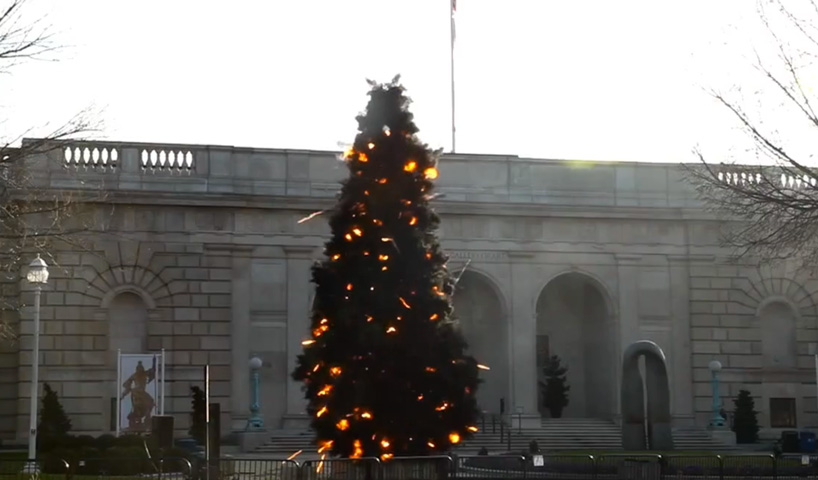 christmas tree explosion by cai guo qiang