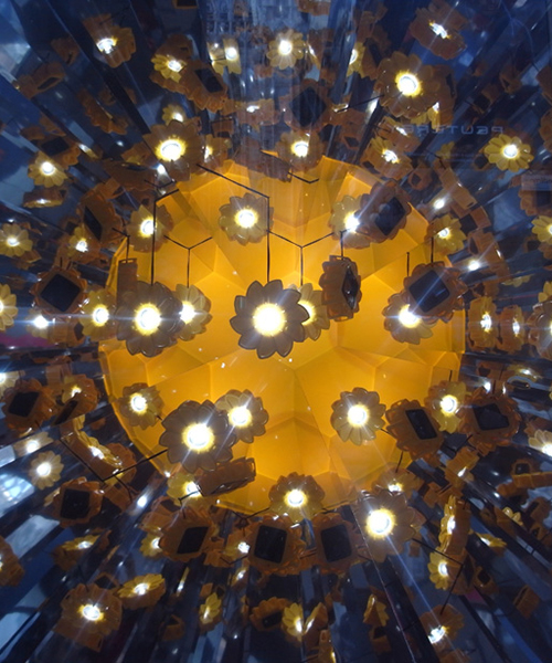 olafur eliasson's little sun window display at la rinascente, milan