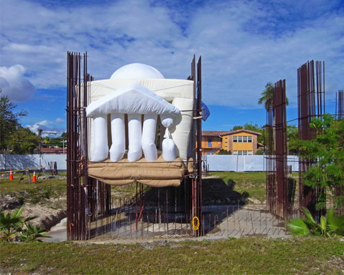 the deflation of the inflatable villa by luis pons   art basel miami beach