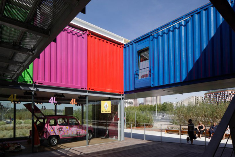 renault shipping container pavilion on l'ile seguin, paris