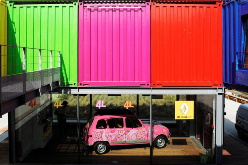 renault shipping container pavilion on l'ile seguin, paris