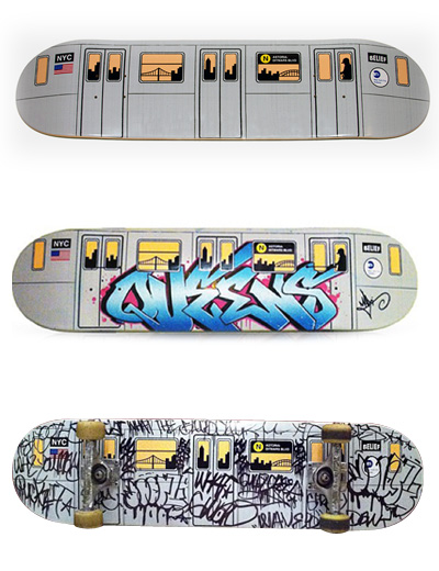 subway skate deck by belief