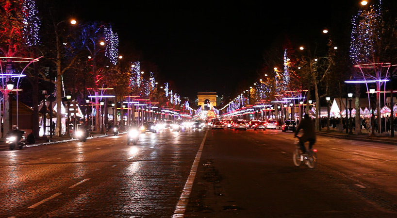 tree rings by ACT lighting design illuminate the champs elysée in paris