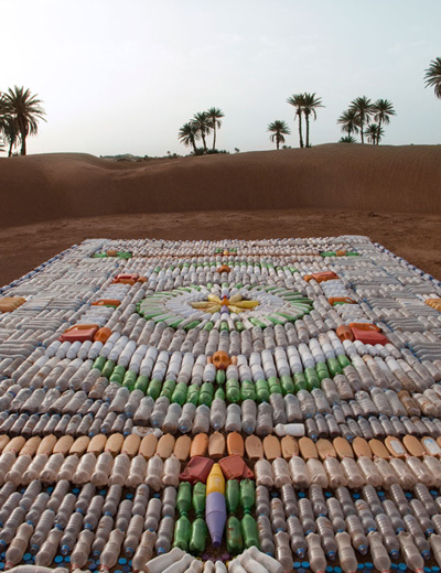 rugs made from bottles, sponges, candy and cups by we make carpets