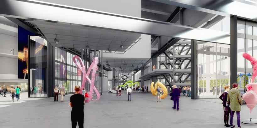 jean nouvel: R4 plastic and visual arts portal on ile seguin, paris