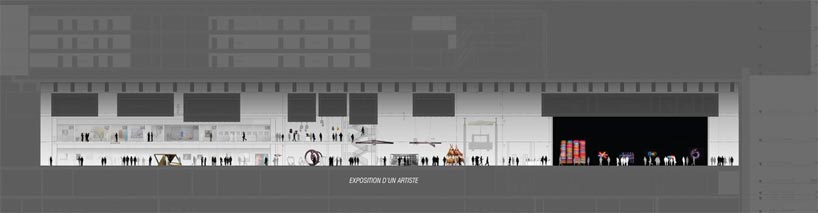 jean nouvel: R4 plastic and visual arts portal on ile seguin, paris