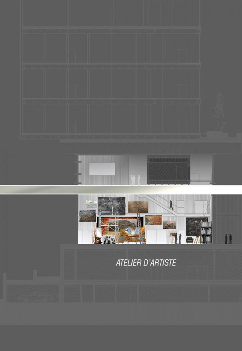 jean nouvel: R4 plastic and visual arts portal on ile seguin, paris