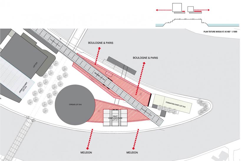 jean nouvel: R4 plastic and visual arts portal on ile seguin, paris