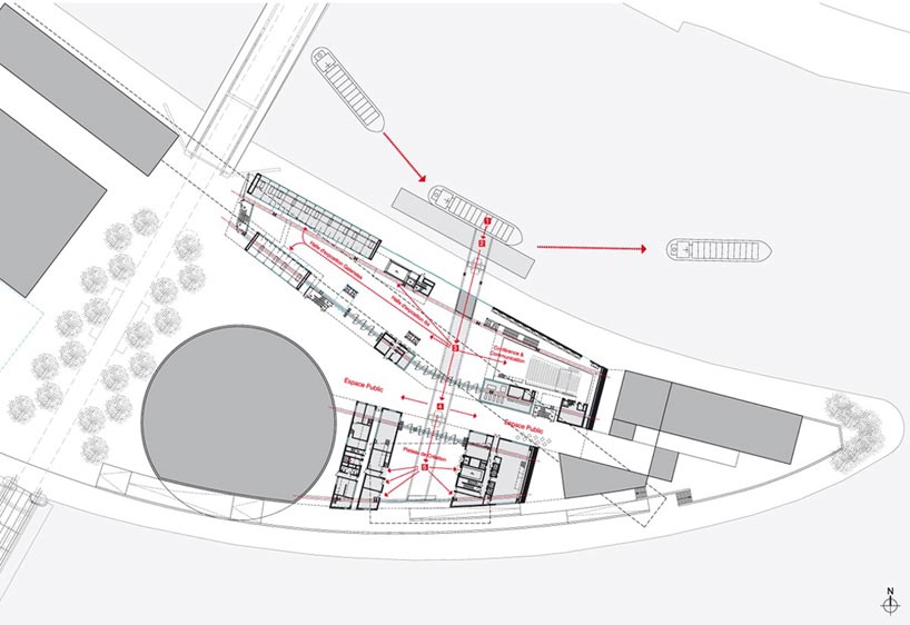 jean nouvel: R4 plastic and visual arts portal on ile seguin, paris