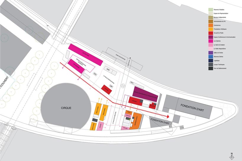 jean nouvel: R4 plastic and visual arts portal on ile seguin, paris