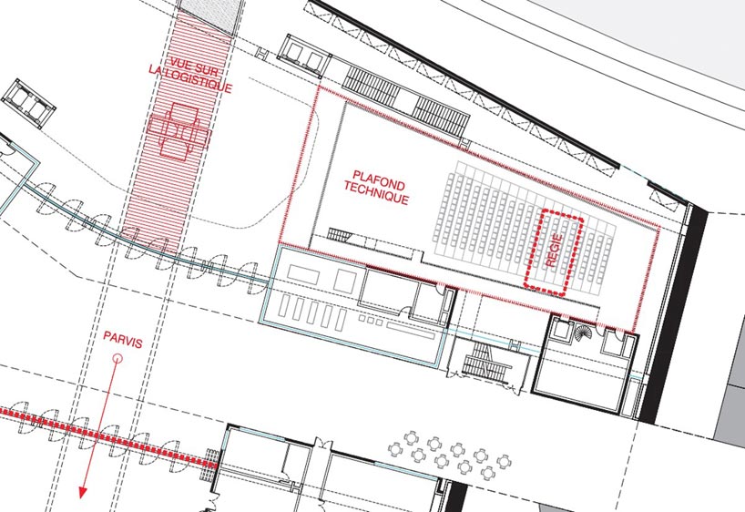 jean nouvel: R4 plastic and visual arts portal on ile seguin, paris