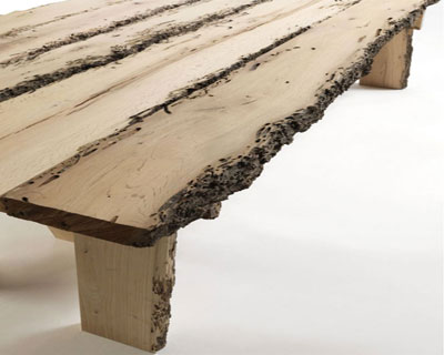 venice lagoon sunken oak pole tables by aldo cibic for riva 1920