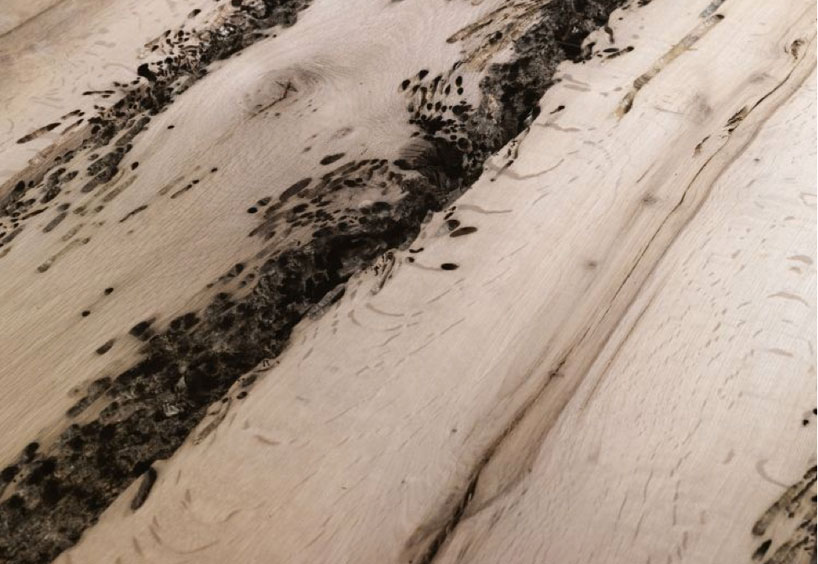 venice lagoon sunken oak pole tables by aldo cibic for riva 1920