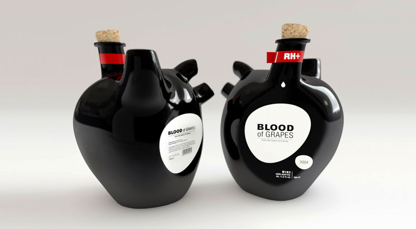 blood of grapes wine bottle by constantin bolimond
