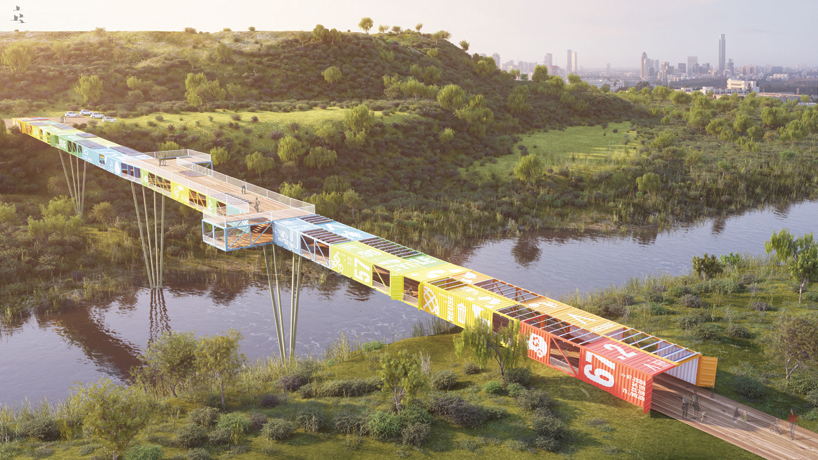 yoav messer architects ltd: ECOntainer bridge, israel