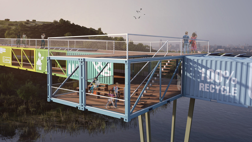yoav messer architects ltd: ECOntainer bridge, israel