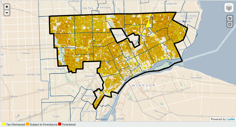 detroit told in a social map of distressed property taxes