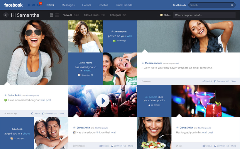 refreshed facebook design interface concept by fred nerby