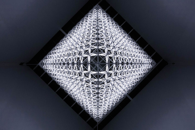 united visual artists: fragment made from 421 octahedron frames