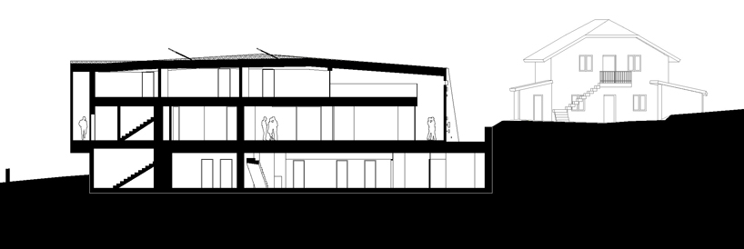 monovolume architecture: two family house giacomuzzi