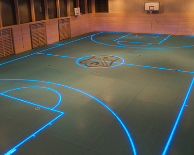 Changeable Led Gym Floor Boundary Lines By Asb Glassfloor