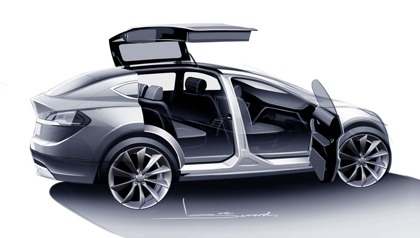 2014 tesla model X electric SUV at NAIAS