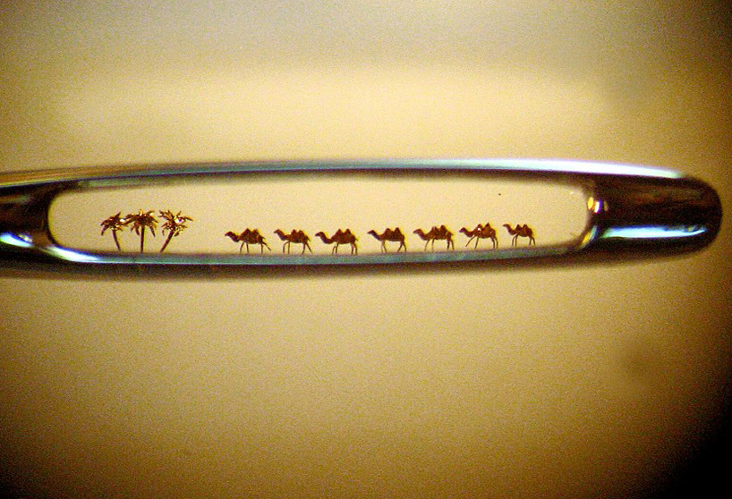 sculptures so small they fit in the eye of a needle by nikolai aldunin