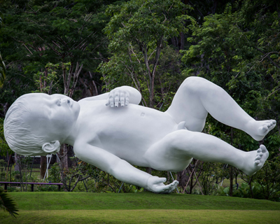 marc quinn's large scale infant sculpture unveiled in singapore